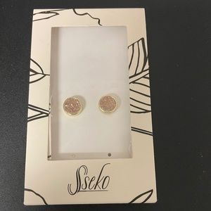 Sseko Blush Druzy Stud Earrings